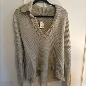 Free people Cream/tan Sweater